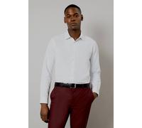 Burton White Easy Iron Cavalry Twill Slim Fit Long Sleeve Shirt white