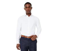 Burton Men's White Easy Iron Double Cuff Tailored Long Sleeve Shirt | Size: 17 inches Burton White 17 inches