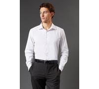 Burton White Easy Iron Oxford Slim Fit Long Sleeve Shirt white