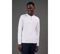 Burton Men's White Long Sleeve Grandad Neck T-Shirt | Size: Large Burton White L