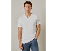 BURTON White Plain V Neck T Shirt S