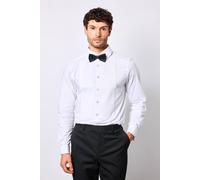 Burton White Pleat Front Slim Fit Dress Shirt white