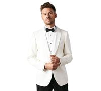 Burton White Slim Fit Shawl Collar Tuxedo Jacket white 40R