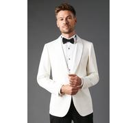 Burton White Slim Fit Shawl Collar Tuxedo Jacket white 40R