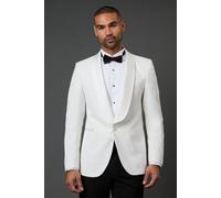 Burton Men's White Wide Lapel Tailored Fit Dinner Jacket | Size: 38S Burton White 38S