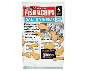 Burton's Fish 'n' Chips - Salt & Vinegar (5x25g) - Pack of 2