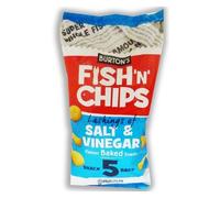 Burton's Fish n Chips Salt & Vinegar Baked Snacks 5 x 25g BB: 01/27