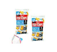 Burtons Fish N Chips Salt Vinegar Flavour 10 Snack Packs of 25g 2 Packs of