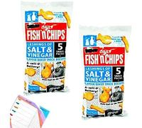 Burtons Fish 'N' Chips Salt Vinegar Flavour 10 Snack Packs of 25g (2 Packs of 5 each) Irresistible Baked Snack Biscuits