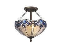 Burtonwood Semi-Flush Ceiling Light - Aged Antique Brass