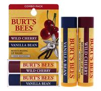 Burt's Bees 100% Natural Lip Balm Wild Cherry and Vanilla Bean Blister Box 0.3 Ounce 2 Count