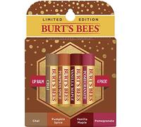 Burt's Bees 100% Natural Moisturizing Lip Balm Pomegranate, Vanilla Maple, Pumpkin Spice, Chai Tea (4 tubes)