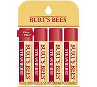 Burt's Bees 100% Natural Moisturizing Lip Balm, Strawberry with Beeswax & Fruit Extracts - 4 Tubes