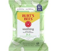 Burt's Bees, Aloe Vera Face Wipes, for Sensitive Skin, Soothing Makeup Remover & Facial Cleansing Towelettes, 30 Count (1 Pack)