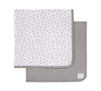 Burt's Bees Baby 2 Piece Organic Blankets, Heather Grey Honeybee, 29 x 29