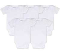 Burt's Bees Baby Baby Boys' Bodysuits, 5-Pack Long One-Pieces, 100% Organic Cotton, Cloud Short Sleeve, 3-6 Months