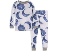 Burt's Bees Baby baby boys Pajamas Tee Pant 2-piece Pj Set 100% Organic Cotton and Toddler Pajama Bottoms Indigo Hello Moon 2T US