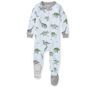 Burt's Bees Baby Baby Boys' Sleeper Pjs, 100% Organic Cotton, Soft One-Piece Footie, Diagonal Zip Up Jumpsuit, Snug Fit Pajamas with Snap Tab Toddler, Happy Herbivores, 24 Months