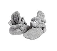 Burt's Bees Baby Booties, Organic Cotton Newborn Essentials Shoes, Neutral Infant Adjustable Slippers Sock, Quilted Heather Grey, 3-6 Months