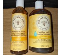 Burt's Bees Baby Bubble Bath 350ml and Shampoo and Wash 236ml Original BNWT