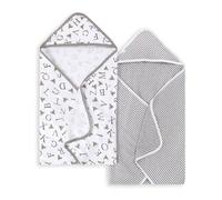 Burt's Bees Baby - Hooded Towels, Absorbent Knit Terry, Super Soft Single-Ply, 100% Organic Cotton 2 Pack, A-Bee-C, 2 Pack