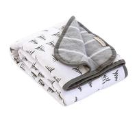 Burt's Bees Baby Infant Reversible Blankets 100% Organic Cotton GOTS Certified - Pine Forest Prints with Quilting Pattern Soft Nursery Blanket with 100% Polyester Fill for Size 30 x 40 Inch