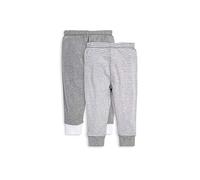 Burt's Bees Baby Pants, Set of 2 Lightweight Knit Infant Bottoms, Organic Layette Set, Grey Solid/Stripes, 6-9 Months