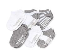 Burt's Bees Baby Socks, 6-Pack Ankle Or Crew with Non-Slip Grips, Made with Organic Cotton Casual, Heather Grey Multi, 3-12 Months (Pack of 6)