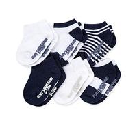 Burt's Bees Baby Socks, 6-Pack Ankle Or Crew with Non-Slip Grips, Made with Organic Cotton Casual, Navy Blue Multi, 3-12 Months (Pack of 6)