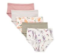 Burt's Bees Baby Toddler Girls' Underwear, Organic Cotton Panties, Tag-Free Comfort Briefs, Pack of 5 Girls Underwear, Floral Guitars, 2-3 Años