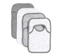 Burt's Bees Baby Unisex Baby Bibs, Lap Shoulder Drool Cloths, Heather Grey Prints, 4-Pack Of