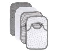 Burt's Bees Baby Unisex Baby Bibs, Lap Shoulder Drool Cloths, Heather Grey Prints, 4-Pack Of