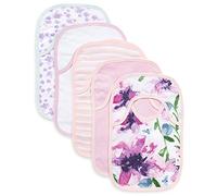 Burt's Bees Baby Unisex Baby Bibs, Lap Shoulder Drool Cloths, Watercolor Daylily, 5-Pack