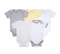 Burt's Bees Baby Unisex Baby Bodysuits, 5-Pack Short & Long Sleeve One-Pieces, 100% Organic Cotton, Sunshine Prints, 6-9 Months