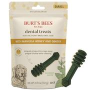 Burt's Bees for Pets Dental Treats for Dogs with Manuka Honey & Ginger, Holistic, Plant-Based Oral Care, 98% Natural Origin Formulas, Peppermint Flavor, Dog Treats Small Dogs, Sz Sm 10ct, 7.4 oz