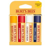 Burt's Bees Lip Balm, Beeswax, Strawberry, Coconut and Pear, and Vanilla Bean Pack Tint-Free, Natural Lip Treatment, 4 Tubes, 0.15 oz.