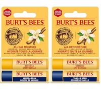 Burt's Bees Lip Balm Duo Pack, Includes Moisturising Beeswax with Peppermint & Vitamin E and Vanilla Bean, 2x4.25g (Pack of 2)