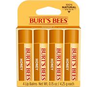 Burt's Bees Lip Balm - Honey Lip Moisturizer With Responsibly Sourced Beeswax Tint-Free Natural Origin Conditioning Lip Treatment 4 Tubes 0.15 oz