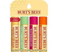 Burt's Bees Lip Balm Multipack, Lip Balm Set With Beeswax, Cucumber Mint, Watermelon, Sweet Mandarin, Freshly Picked, 4x4.25g