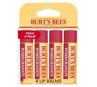 Burt's Bees Lip Balm - Pomegranate, Lip Moisturizer With Responsibly Sourced Beeswax,Tint-Free,Natural Origin Conditioning Treatment, 4Tubes, 0.15 oz.