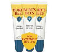 Burt's Bees Rescue Lip Relief with Shea Butter and Echinacea, 100% Natural Origin, 3 x 9.9 g, Moisturising, for All Skin Types