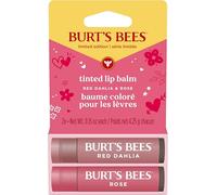 Burt's Bees Tinted Lip Balm Duo Pack, Limited Edition Gift Set With Rose & Red Dahlia,100% Natural Origin, 2x4.25g