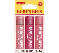Burt's Bees Tinted Lip Balm, Mothers Day Gifts, Value Pack Includes 3 Lip Balms: Red Dahlia, Daisy and Rose (Variety)