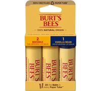Burts Bees Valentines Day Gifts 100% Natural Origin Moisturizing Lip Balm 2 Original Beeswax and 1 Vanilla Bean 100% Natural Origin 0.34 Ounce Eac