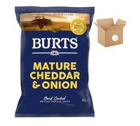 Burts Crisps Hand Cooked Potato Chips 20 X 40G Full | KV&C BRANDED BOX | (Mature Cheddar & Onion)