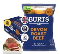 Burts Devon Roast Beef Hand Cooked Chips - 20 x 40 g Multipack - Gluten Free Crisps, Hydrogenated Fat Free, Potato Crisps - Beef Crisps Snacks