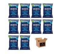Burts Lightly Sea Salted 50g Hand Cooked British Potato Chips | Party Sharing Vegetarian Crisps | Premium Thick Cut Devon Sea Salted Snacks (Pack 10, Lightly Sea Salted 50g)