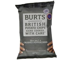 Burts Potato Chips Salt and Black Pepper 150 g (Pack of 10)