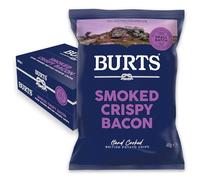 Burts Smoked Crispy Bacon Hand Cooked Burts Crisps - 20 x 40 g Multipack Box - Gluten Free, Hydrogenated Fat Free, Non-GMO - Smoked Crispy Bacon Burts Potato Chips