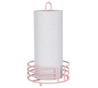 Buruis Metal Paper Towel Holder for Kitchen Countertop, Pastel Pink | One-Hand Tear, U-Shape Handle, One-Hand Tear, 8 Inch Wide Stable Base, Fits Jumbo & Mega Rolls, Modern Kitchen Decor